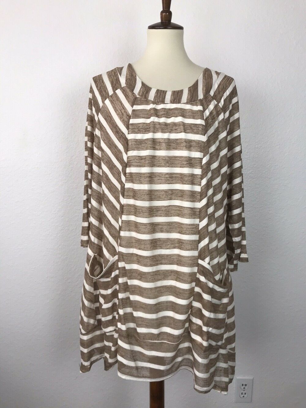 Kaktus Top Striped Tunic Stretch Knit
